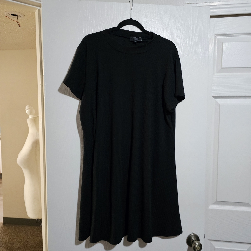 Vibe Sportswear Tshirt Dress Short Sleeve Pullon Black Above Knee Womens 2X - Picture 4 of 11